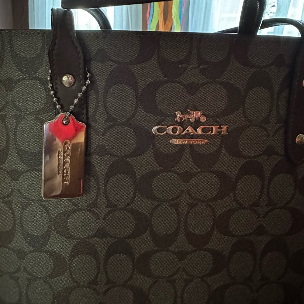 Coach authentic signature print brown large tote